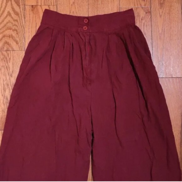 Vintage • burgundy wide-leg pants - Picture 2 of 11